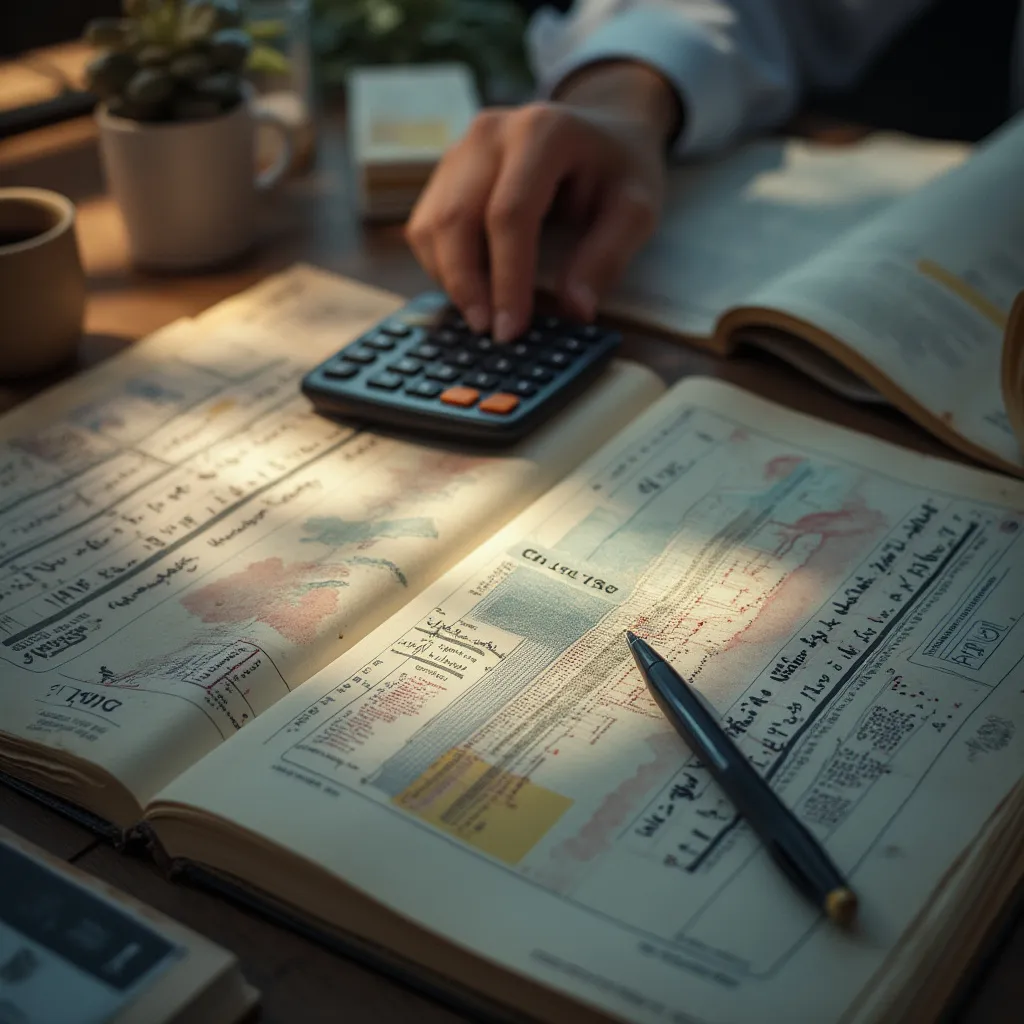 Personne étudiant la fiscalité française avec des documents et un ordinateur portable